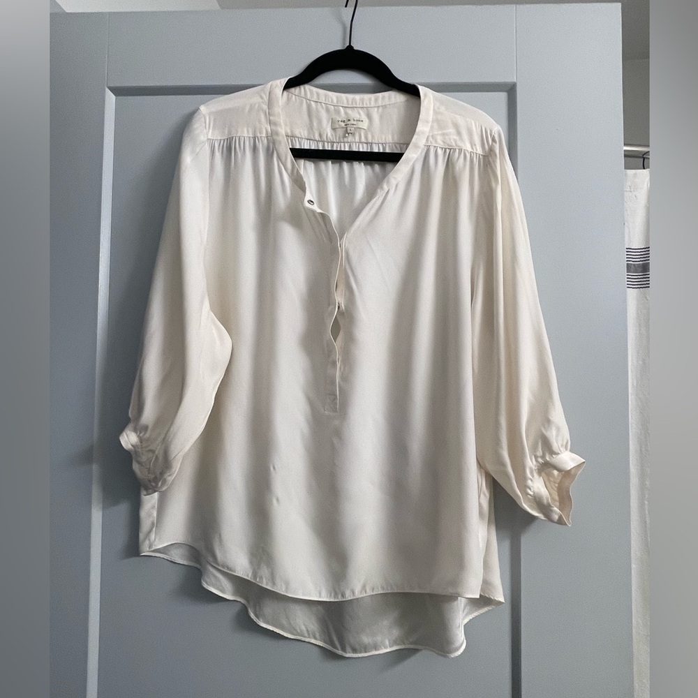 rag & bone cream silk blouse